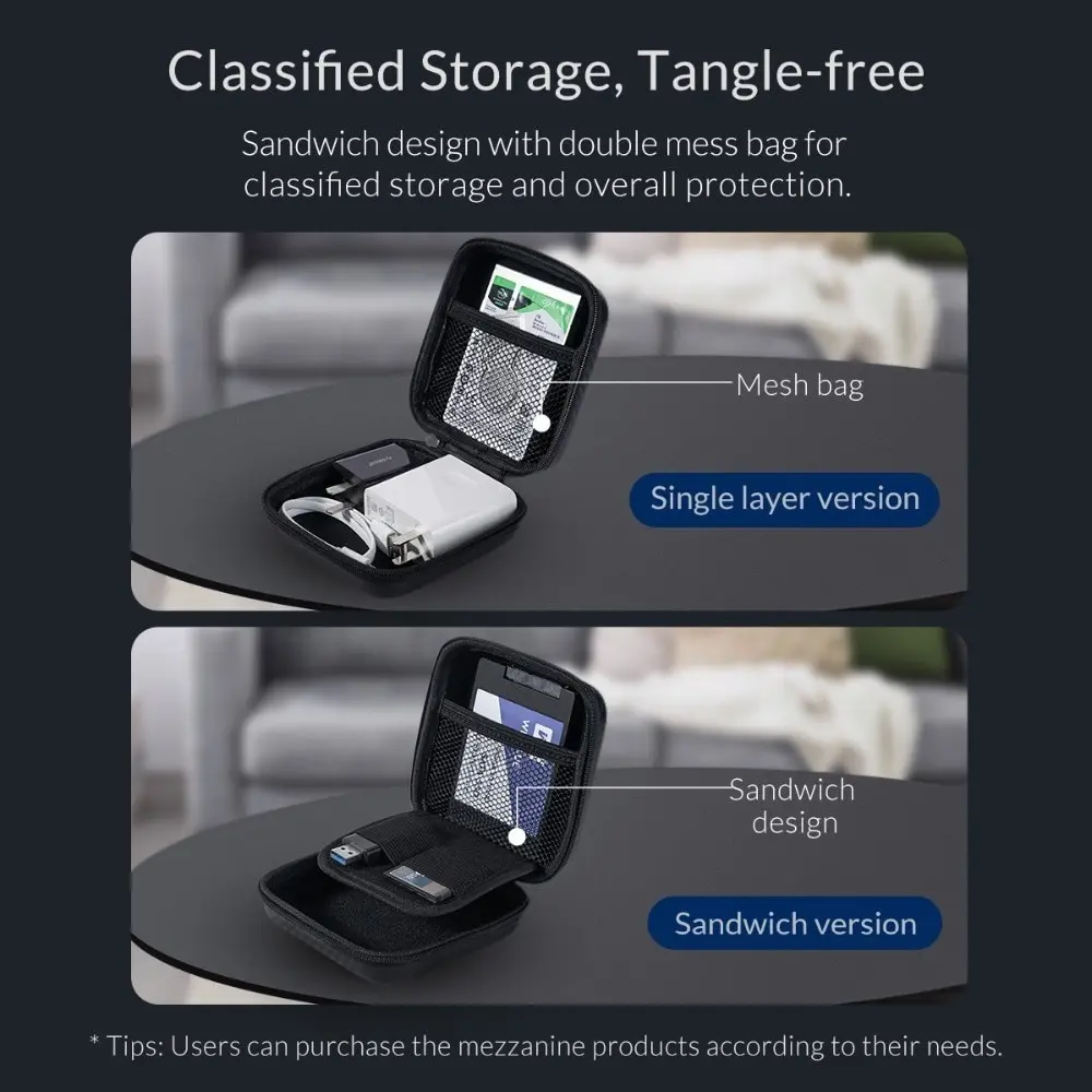 Headphone Case Bag Hard Accessories Storage Bag Organizer USB Cable Charger SD TF Cards ORICO electronic accessories case digital accessories bag memory card storage case data cable storage bag cable storage bag cable organizer pouch