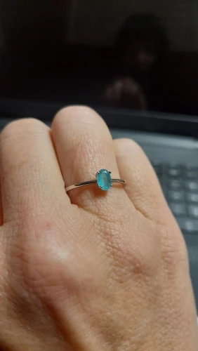 Silver tourmaline ring