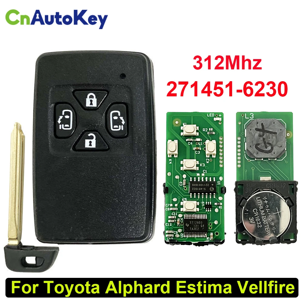 

CN007256 Aftermarket Remote Key Fob For Toyota Alphard Estima Vellfire RAV4 Smart Car Key with Slider Door 312MHz 271451-6230