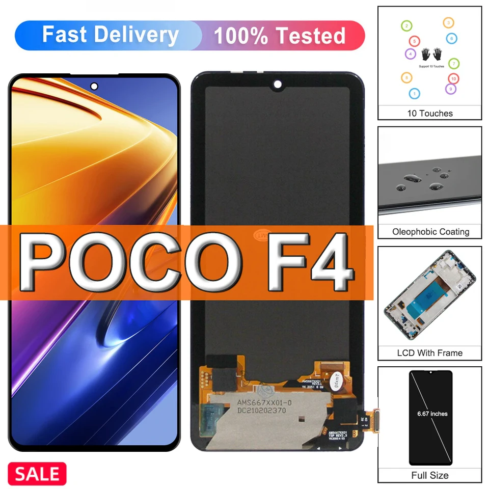 Original Ecran LCD Complet Avec Châssis Xiaomi Poco F5 Pro 5G 560002m11a00 Blanc