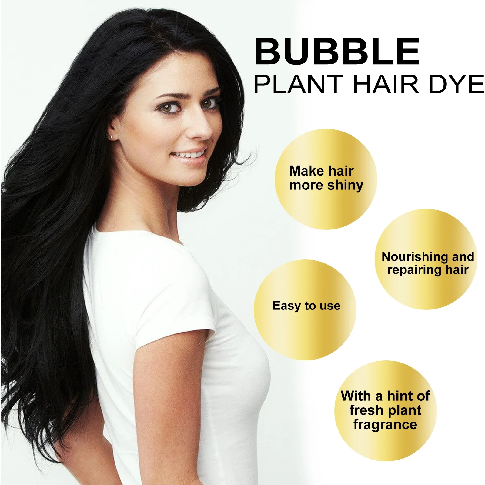 EELHOE Bubble Hair Dye Foam Fast Cover White Hair Grey Dye Shampoo Scalp Nourishing Color Shampoo Natural Plant 10PCS hair care products