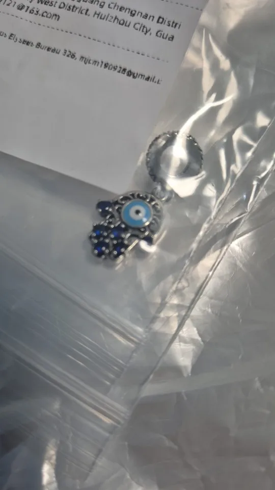 100% Plata auténtica 925, abalorios clásicos de ojo de diablo para mujer, aptos para pulseras Qikaola originales, fabricación de joyas finas DIY photo review