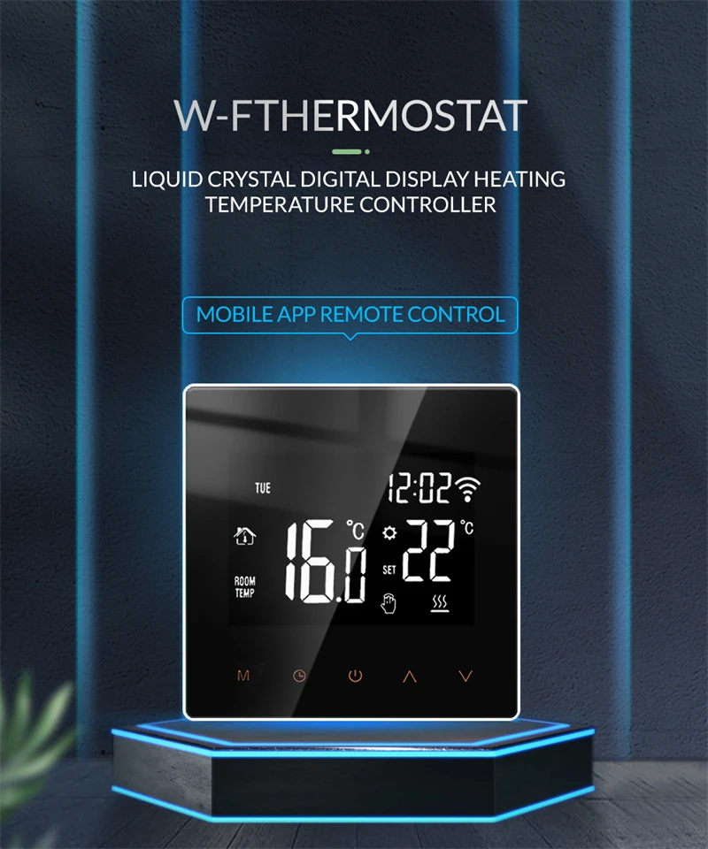 A6fcda7125508420f82e3dbfef009e484E Tuya WiFi Smart Thermostat Electric Floor Heating Water Gas Boiler Temperature Voice Remote Controller for Google Home Alexa