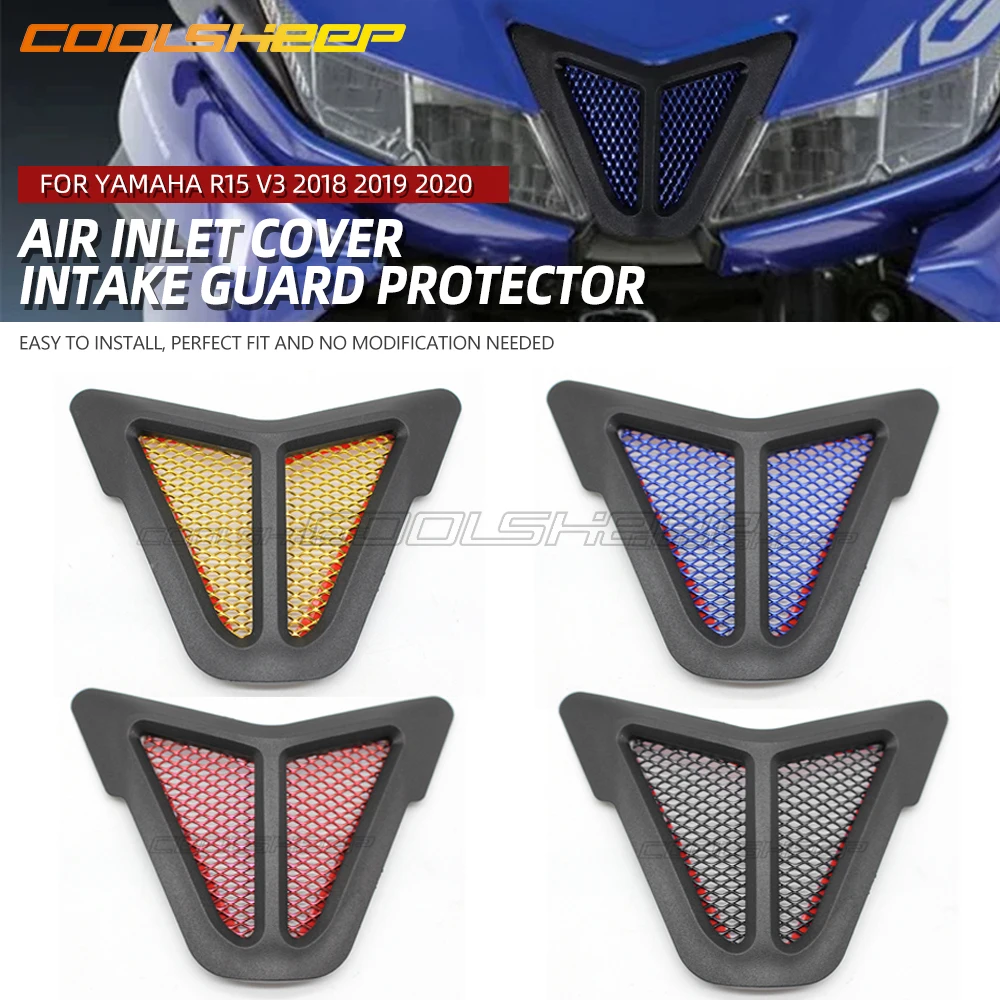 

Насадка На воздухозаборник мотоцикла для Yamaha R15 V3 2018 2019 2020, алюминиевая сетка, защитная Насадка На воздухозаборник, аксессуары для украшения