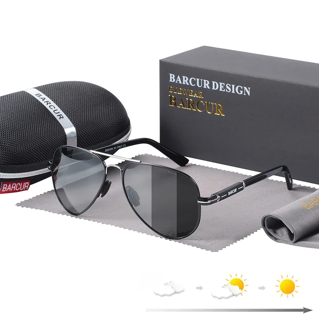 BARCUR Photochromic Polarized Sun glasses for Men Sunglasses