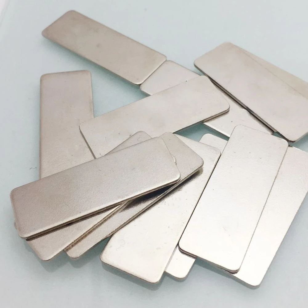 Retângulo Chapa de Aço Folha Especial Caixa de Embalagem Acessórios Não Ímã Alta Qualidade 35x13x1 mm 50 Pcs por Pacote