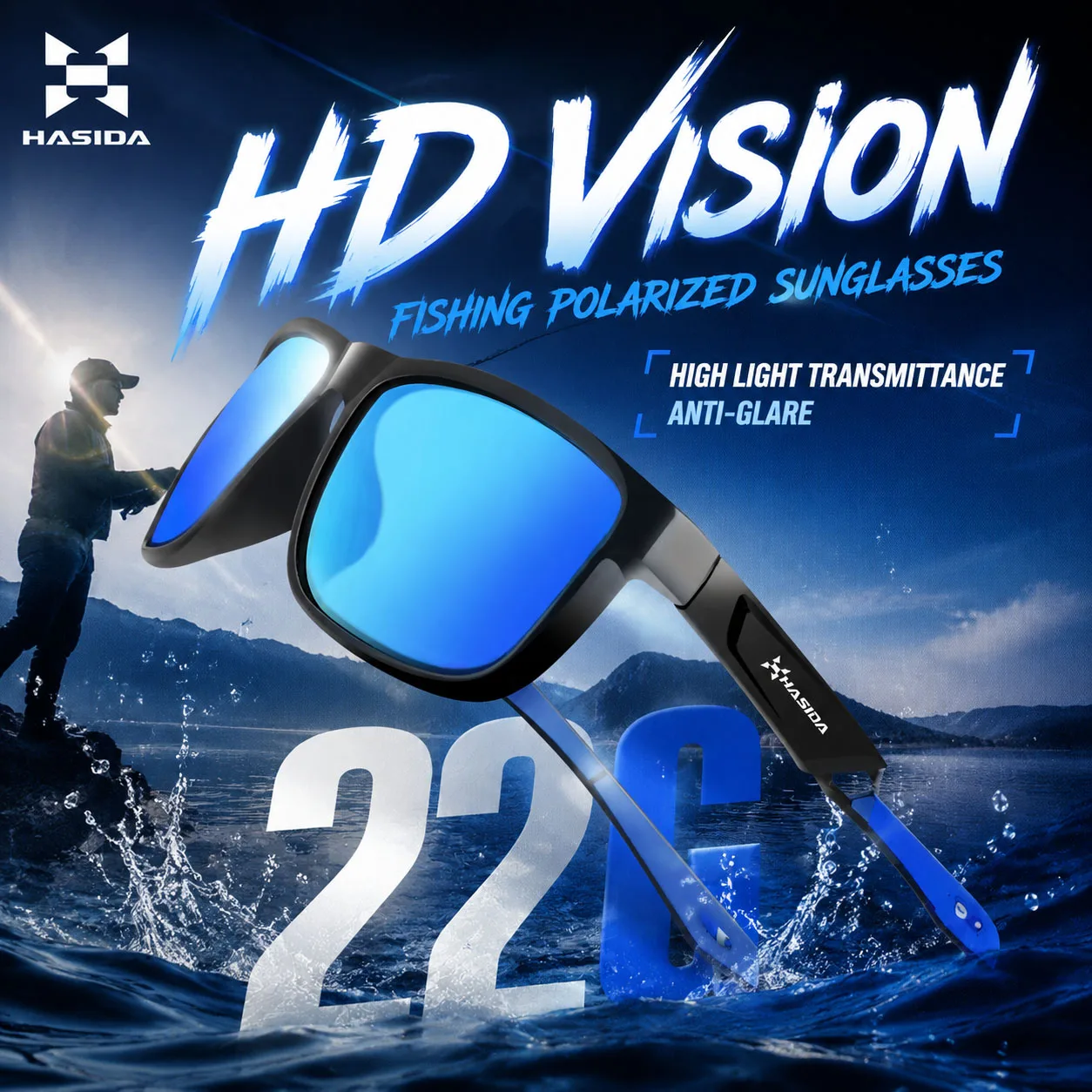 Polarized Fishing Glasses with Lotus Leaf Coating and Anti-Glare TAC Lens