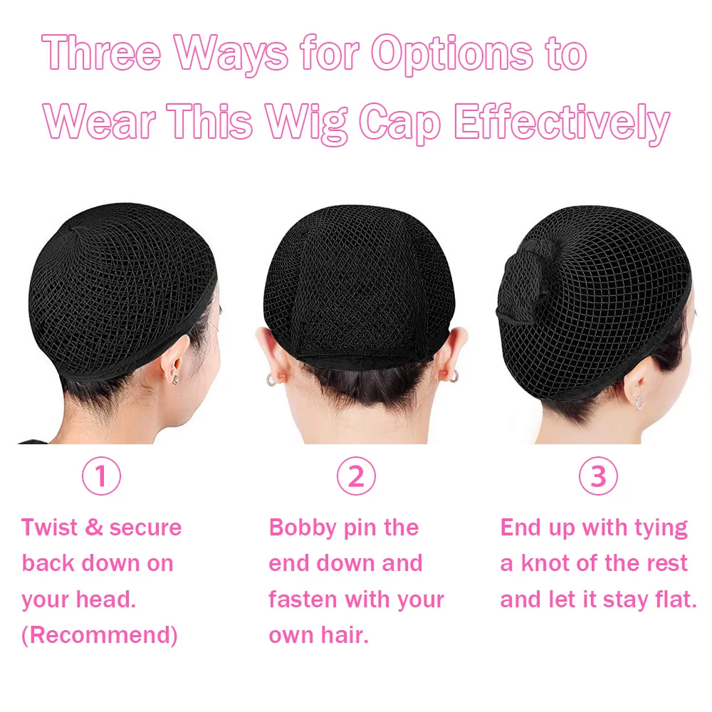 Open End Wig Cap Hair Wig Cap for Lace Front Black Mesh Cap-Net Elastic Mesh Net Liner Weaving For Women
