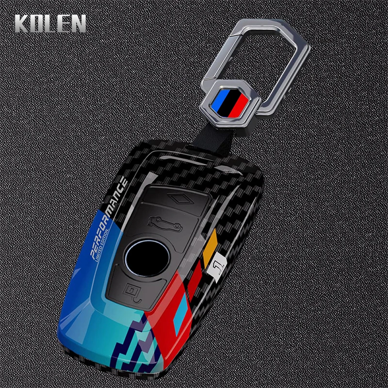 Sleek Carbon Fiber Style Car Key Case Cover