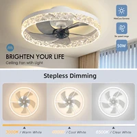 IRALAN 60W LED Ceiling Light Ceiling Fan Modern Simple Home Bedroom Remote Control Dimmable Fan Light 2