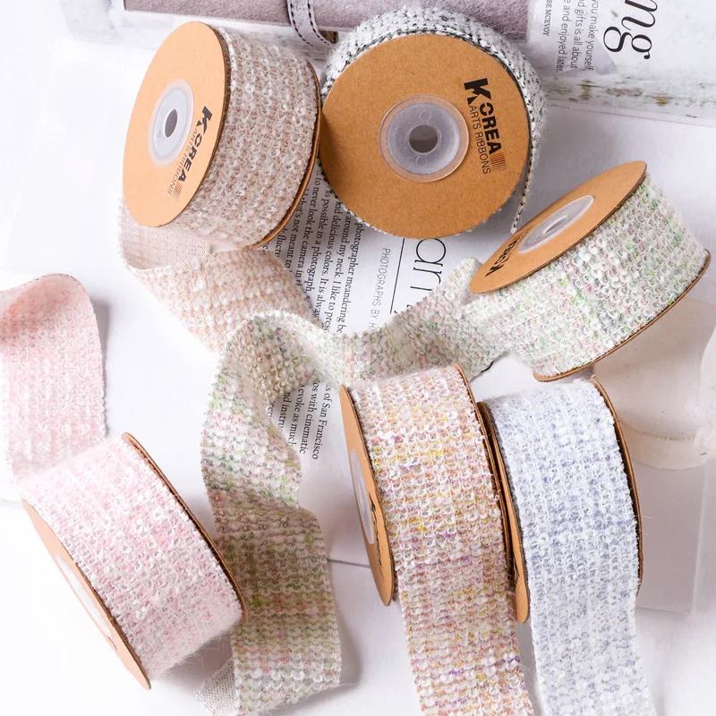 

Weave Cotton Wool Knitted Ribbon 25mm 40mm Winter Tweed DIY Make Bowknots Kids Hair Accessories Material Collar Handmade Crafts