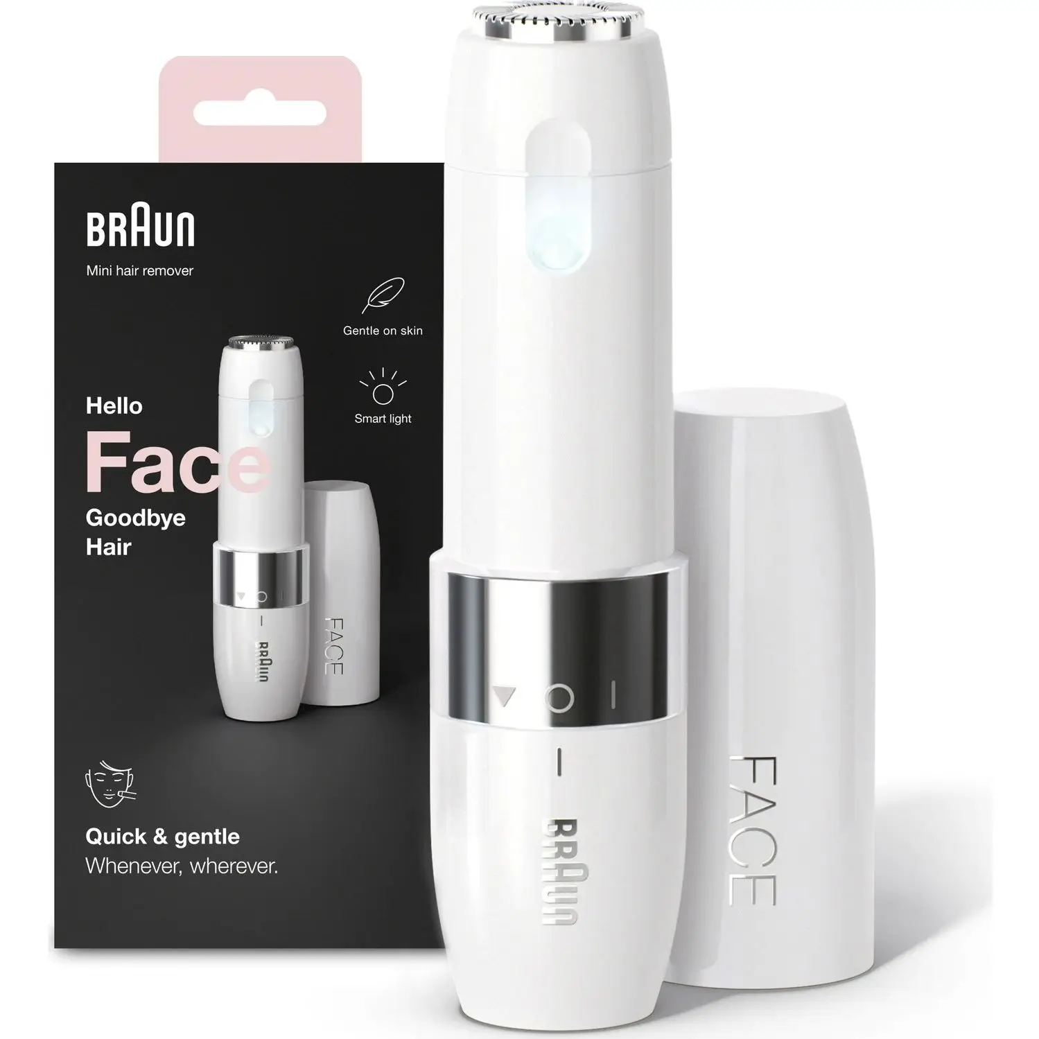 

Braun Face FS1000 Mini Female Depilatory with Battery, Facial Hair Removal, Quick and Easy, Mustache, Chin