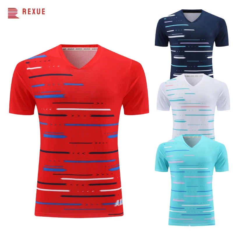 Men's Sport Quick Dry Fit Short Sleeves Table Tennis T-Shirt Women Kid Badminton Shirt Tops Golf Tennis Running 3D Printed Tee