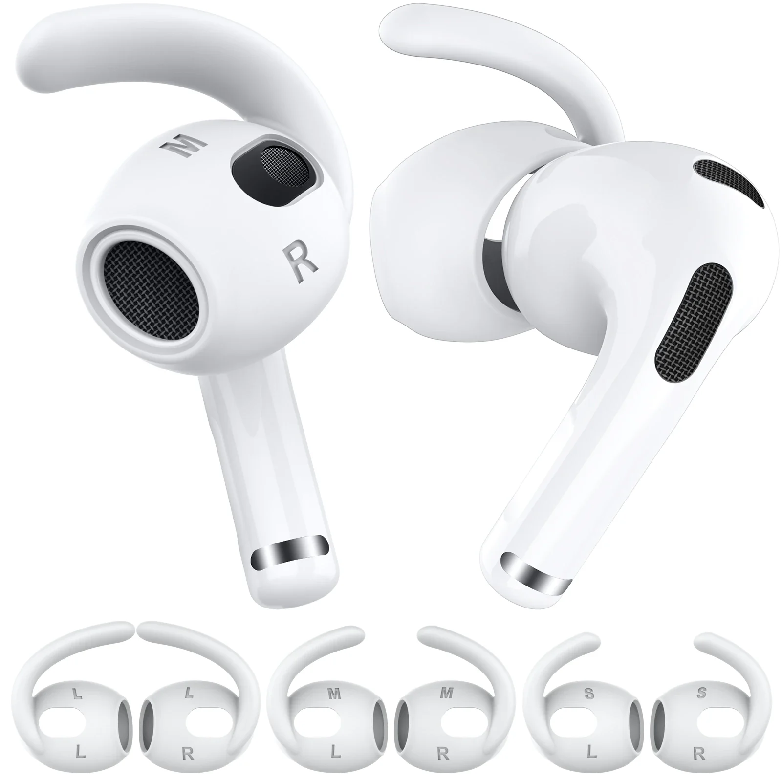 Silicone earphone pads iPhone AirPods pro ear hook 3 pairs one size - 2