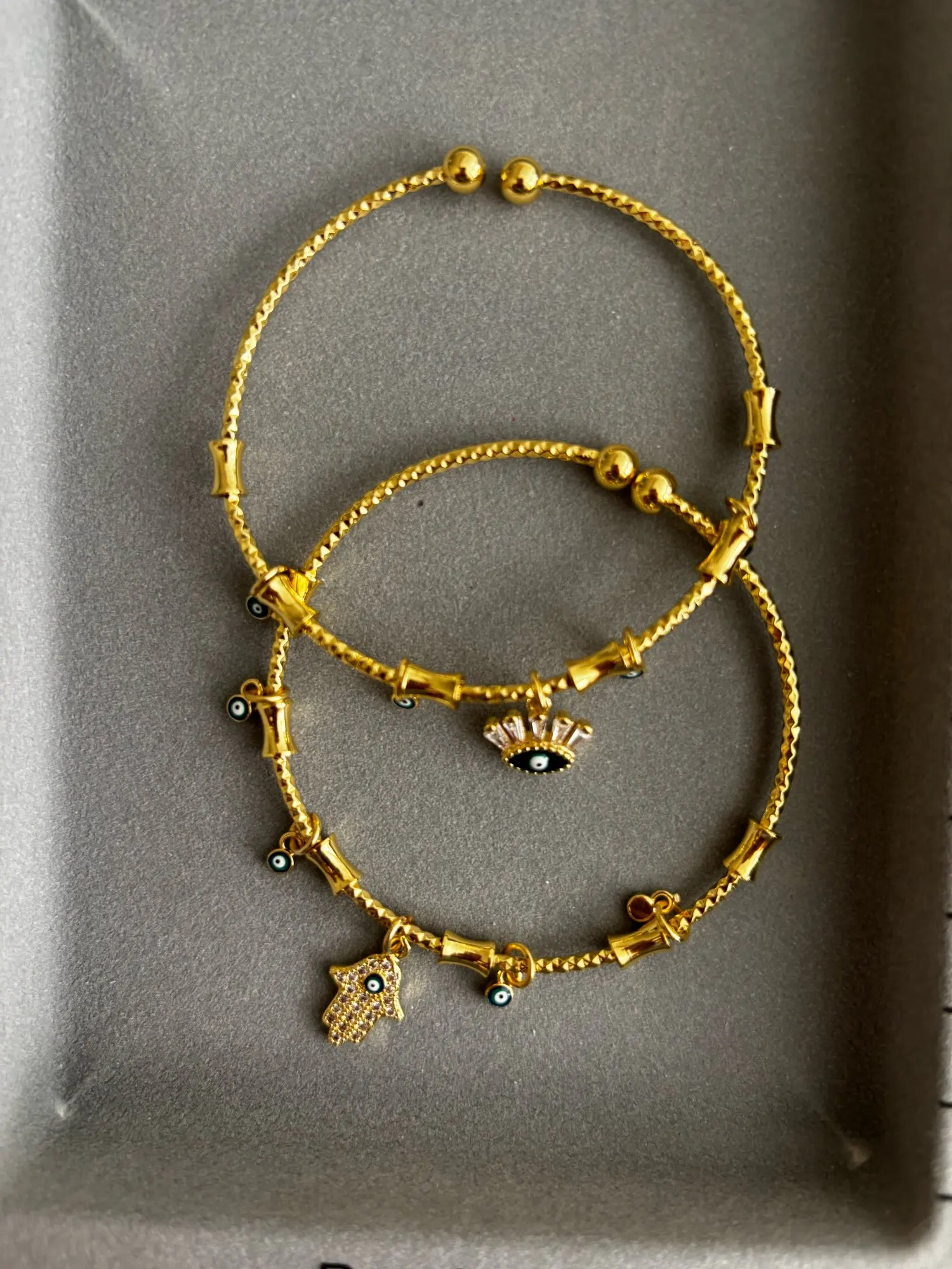 Gold Evil Eye Bracelet | Elegant Gold Bangle photo review
