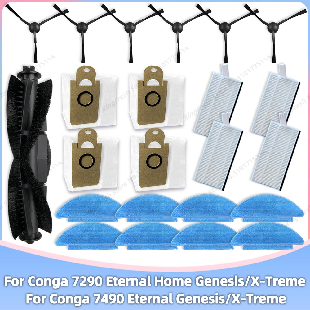 4 Sacchetti Raccolta Polvere Di Ricambio Per Aspirapolvere Cecotec Conga 7490, Eternal, Genesis, X-Treme: Grande Capacità 165x150x145 Mm