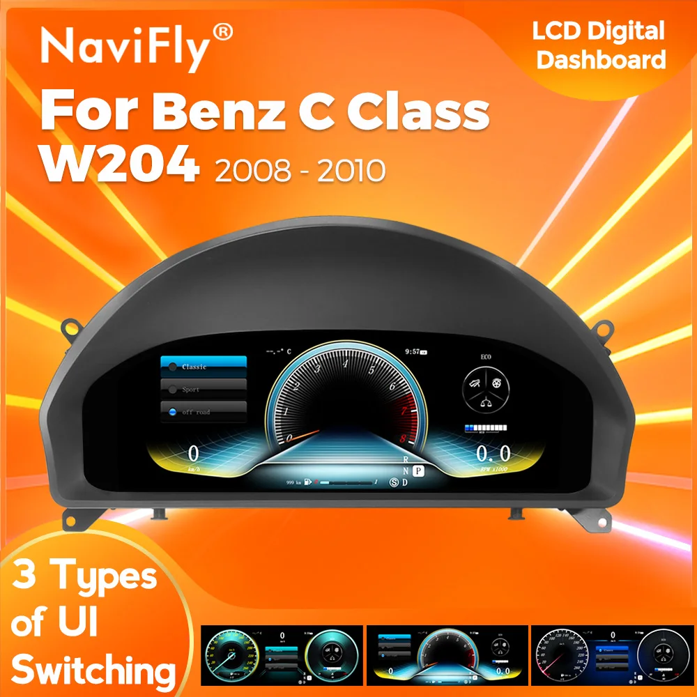 CarLCDDashboardPanelSpeedometerScreenForMercedesBenzCClass