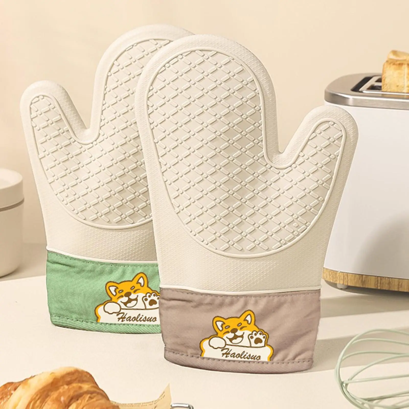 Silicone Heat Insulation Gloves Thickened Non-slip High Temperature Oven Gloves for Cooking Baking Kitchen Supplies 1Pcs
