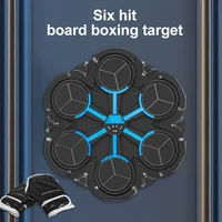 Wall-Mounted Smart Boxing Machine Bluetooth Music Sync LED Score Display 6 Targets Adjustable Height Force Home Gym Trainer