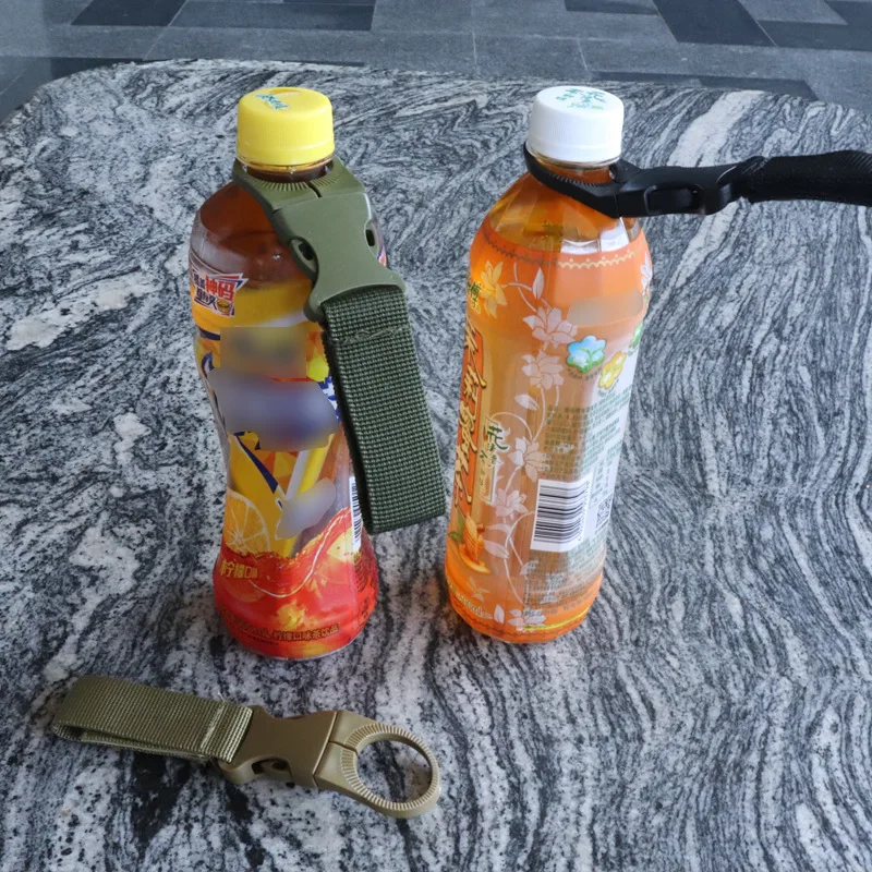 Water Bottle Holder Quickdraw Carabiner outdoor hike Buckle tool molle attach webbing backpack Hanger Hook camp clip hang clasp