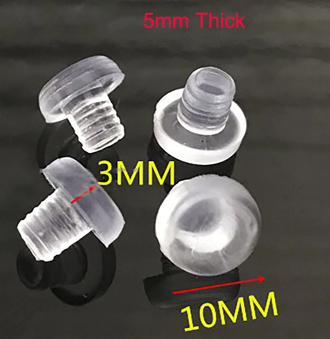 30Pcs 6/7/8mm Round Solid Plastic Seal Plugs Non-Slip Feet Pads Blanking End Caps Seal T Type Stopper Black/White/Transparent