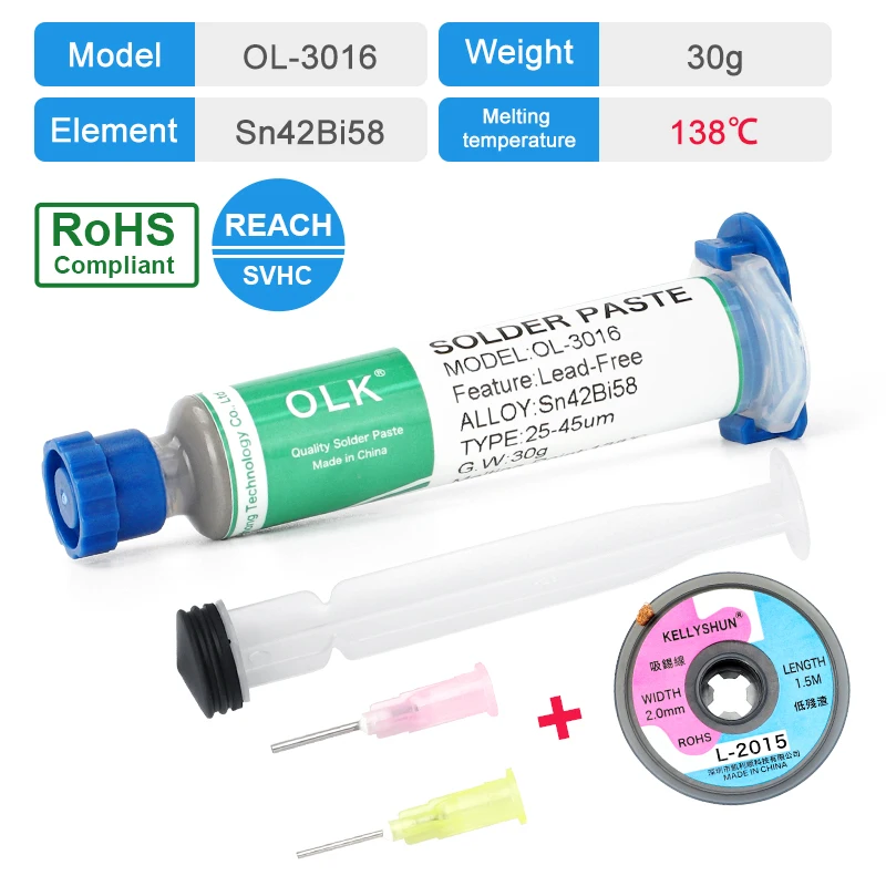 THIDO - Estaño Soldadura En Pasta para soldar, 50g, baja temperatura, sin  flujo limpio para soldadura IC PCB 138°C SMD, para reparación Manual de  teléfonos