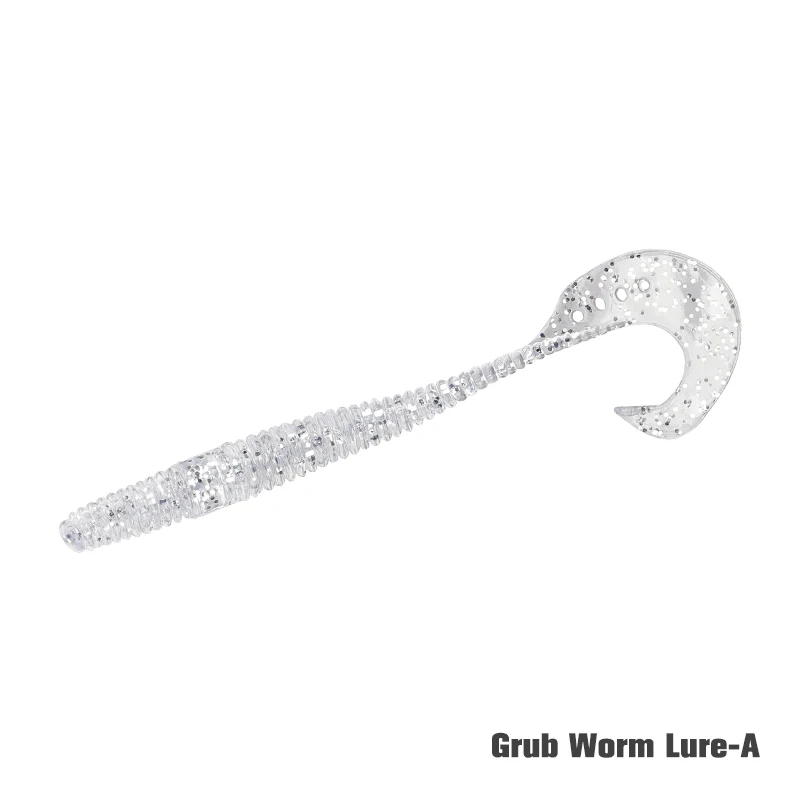 Curly-Tail Swim Bait 15Pcs Grub Worm Silicone Soft Baits Swimbaits