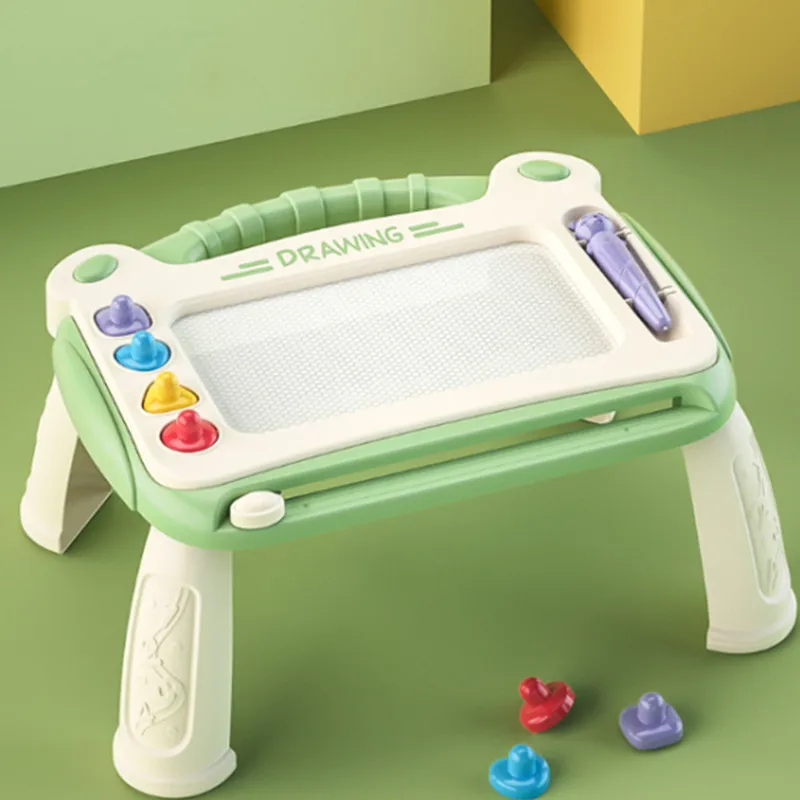 3Colors Kid Painting Colorful Magnetic Graffiti Board Drawing Preschool Toy Study Table Leg Erasable Writing Pad Birthday Gifts