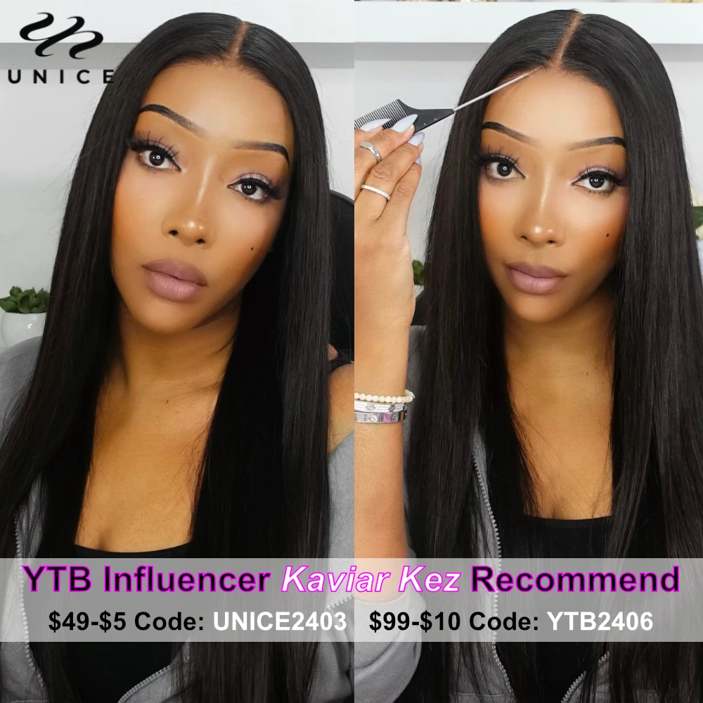 UNice Hair 7x5 13x4 Pre Everything Frontal Wig Human Hair Straight Lace Front Wigs 150% Density Glueless Wig Ready To Wear lace front wig human hair wigs human hair wig front lace wig