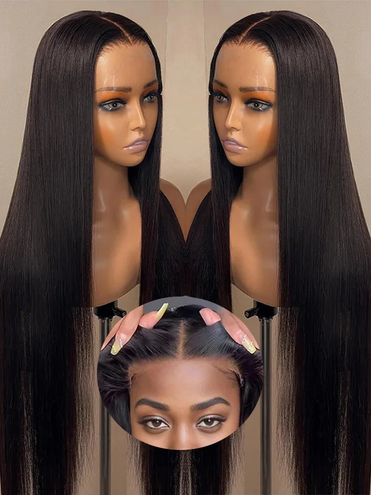 Pre Cut No Glue 13x4 Bone Straight Glueless Wig Human Hair Ready To Wear Brazilian Lace Front Closure Wigs For Women Preplucked human hair wig