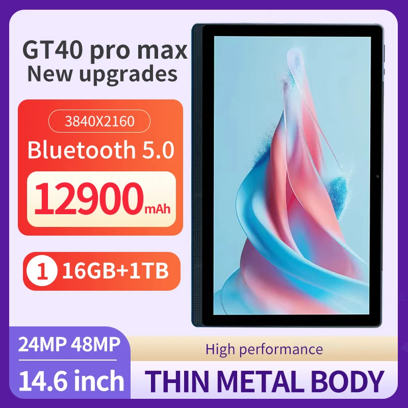 Tablet Tablet 14 Pollici Tablet Pc 1Tb Android 13.0 Con Processore 10 Core Hd Ips Display Doppia Fotocamera Wifi Con Custodia Protettiva