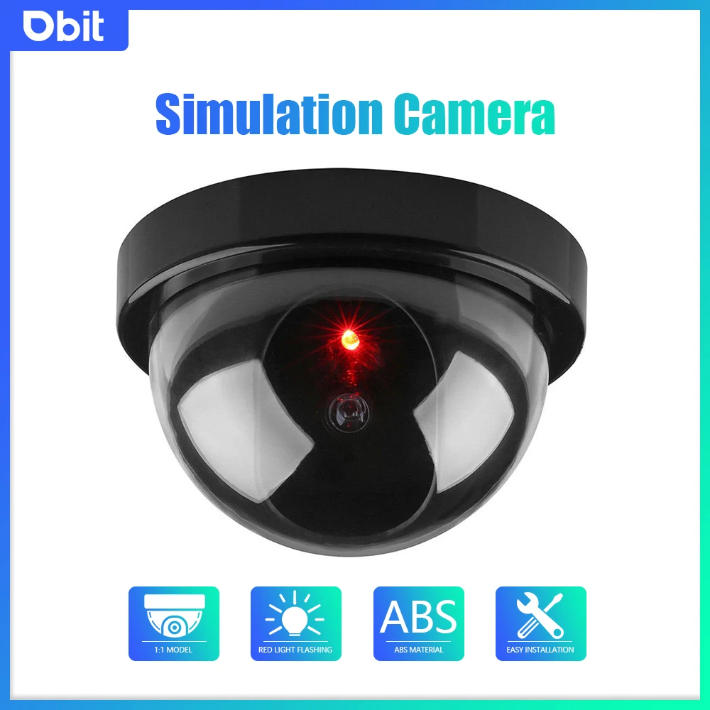 DBIT Dummy Fake Security Camera Simulation Monitor with Red LED Flashing CCTV Dome Indoor Outdoor Anti-theft Surveillance Camera