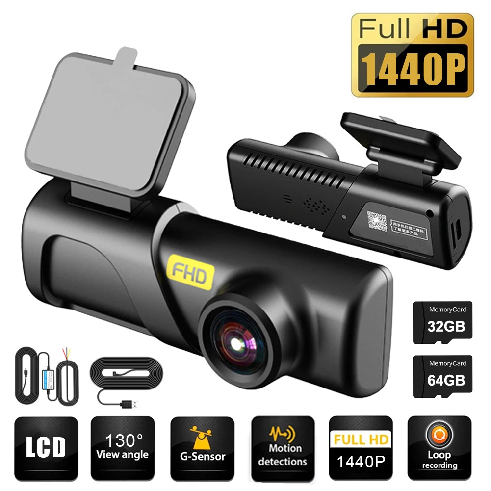 Car Dash Cam 2K Driving Recorder Usb Powered 130 ° Car Dvr Camera Con Visione Notturna Wifi Loop Recording Monitoraggio Del Parcheggio 24 Ore