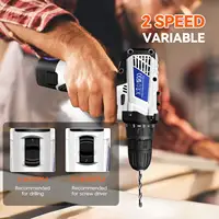 Kit de tournevis sans fil avec batterie, kit d'outils de tournevis électrique 2 en 1 45 N.m, double vitesse 1400 tr/min 4