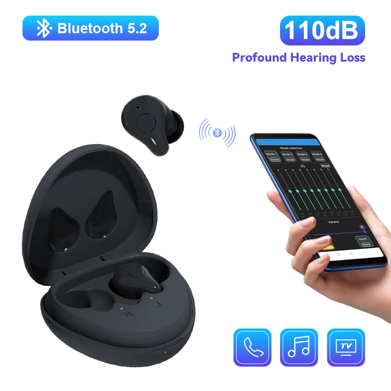 Hearing aid Bluetooth Hearing Aid Rechargeable CIC Digital Sound Amplifier 16 channels Phone APP Programmable For Deafness Elderly audifonos