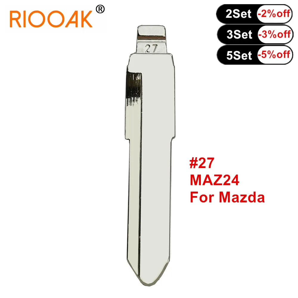 

10pcs Metal Blank Uncut Flip KD Remote Key Blade #27 MAZ24 for Mazda M3 M5 M6 Replacement Flip Floding Remote Key Blade