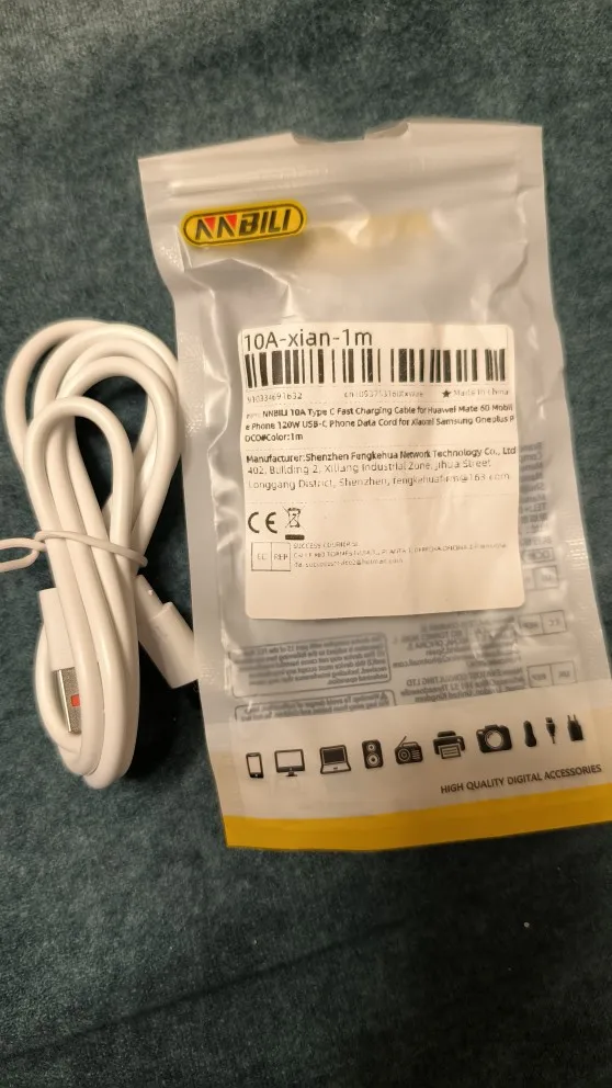 NNBILI 10A Type C Fast Charging Cable for Huawei Mate 60 Mobile Phone 120W USB-C Phone Data Cord not xiaomi、iphone、samsung photo review