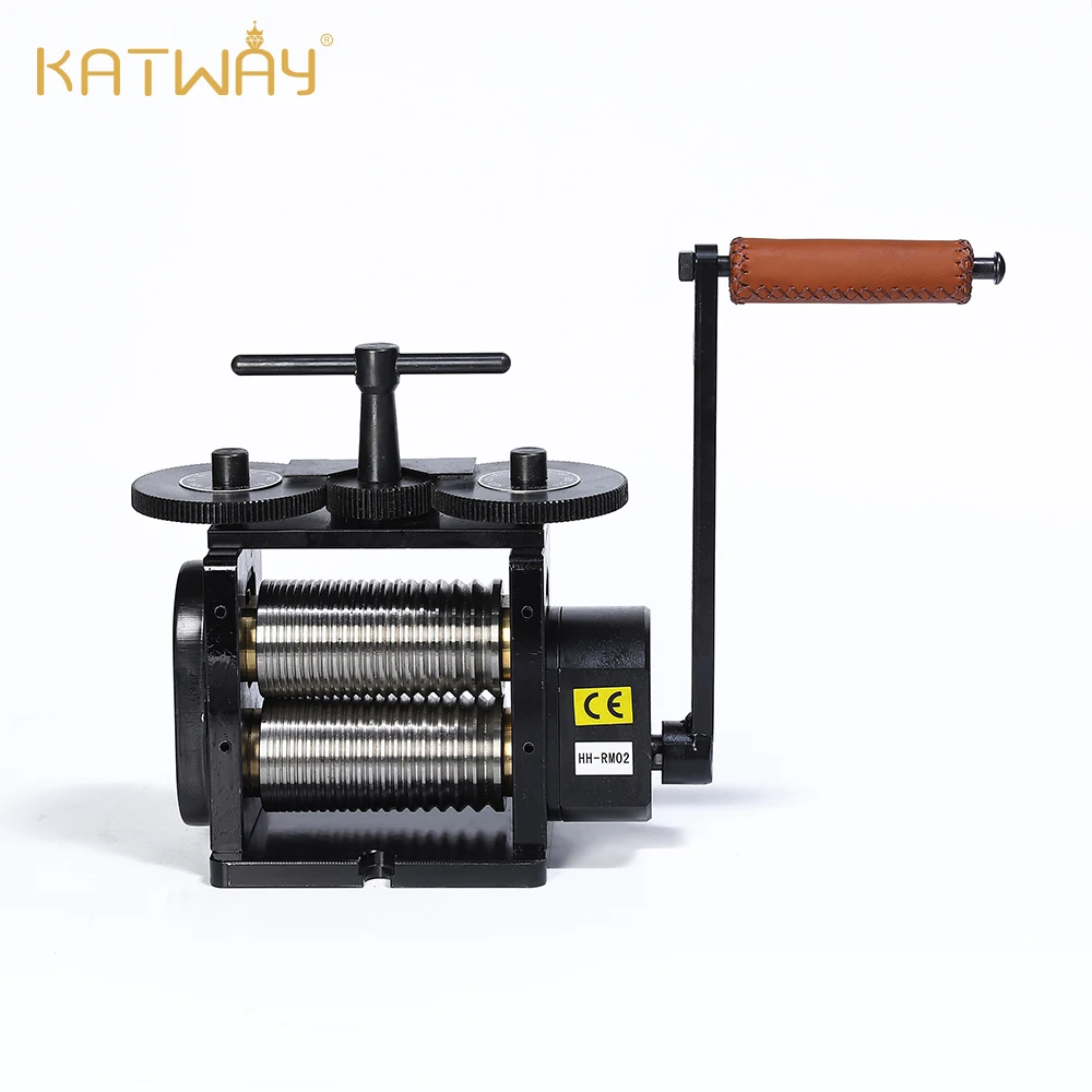 KATWAY Rolling Mills Gear Ratio 1:4 Manual Combination Metal Jewelry Sheet Square Semicircle Pattern Wire Roller Black HH-RM02F