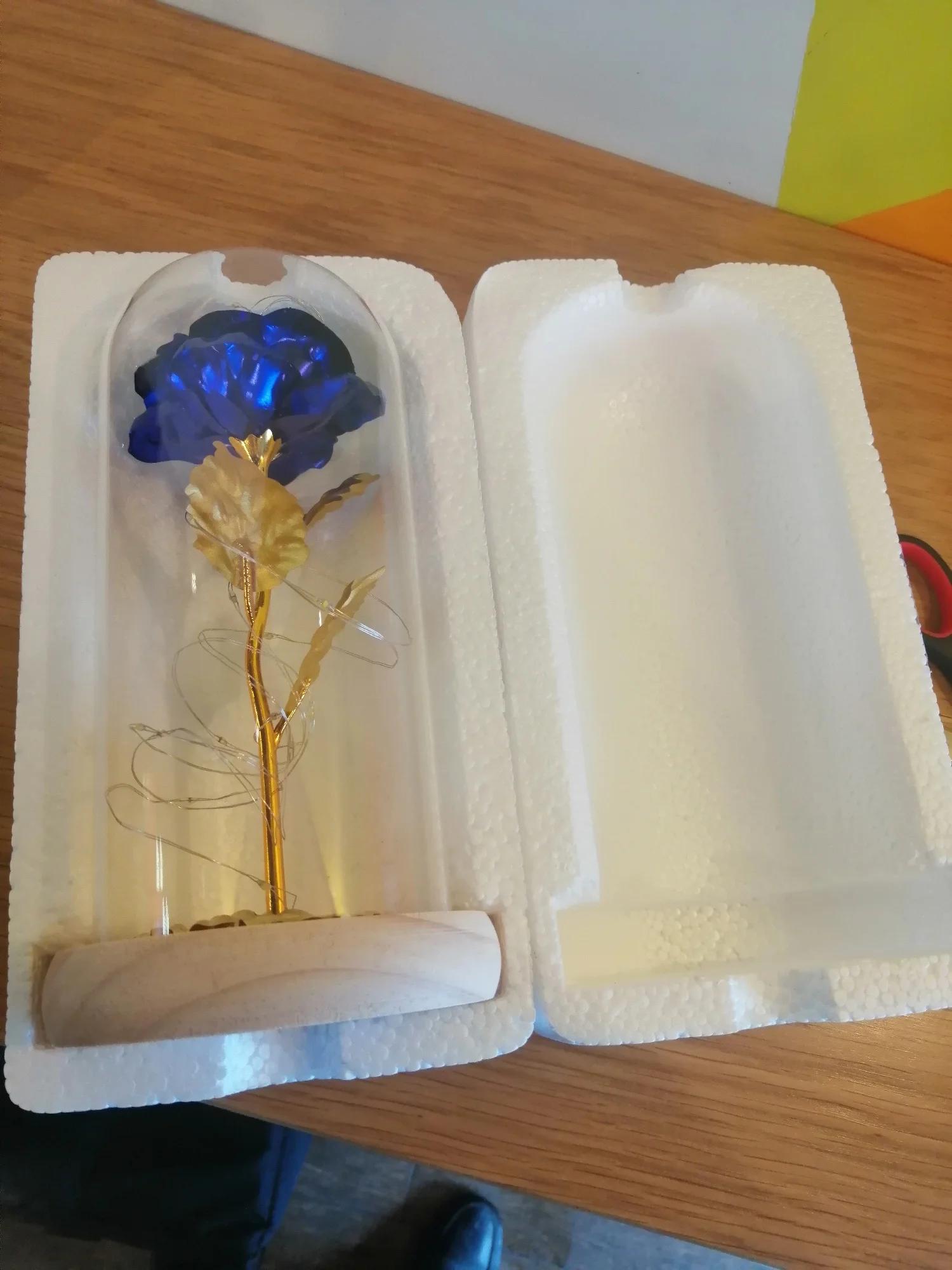 Enchanted Gold Rose in Glass – QEEPIN
