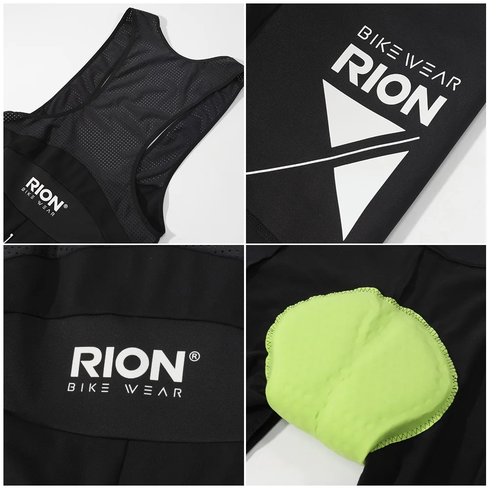 RION Cycling Pants Men Women Winter Thermal Bicycle Trousers MTB Tights Padded Road Bike Bibs Anti-splash Windproof  Bib 7H 8H 5