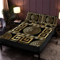 Luxurious European Style 3PC Sheet & Pillowcase Set - 100% Polyester Breathable Fabric, All-Season, Machine Washable, Digital 1