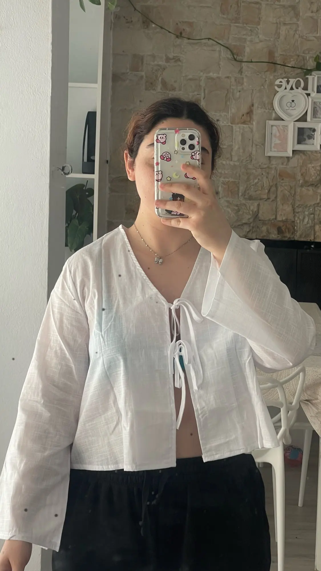 Luxe Green Linen Blend V-Neck Bow Blouse photo review