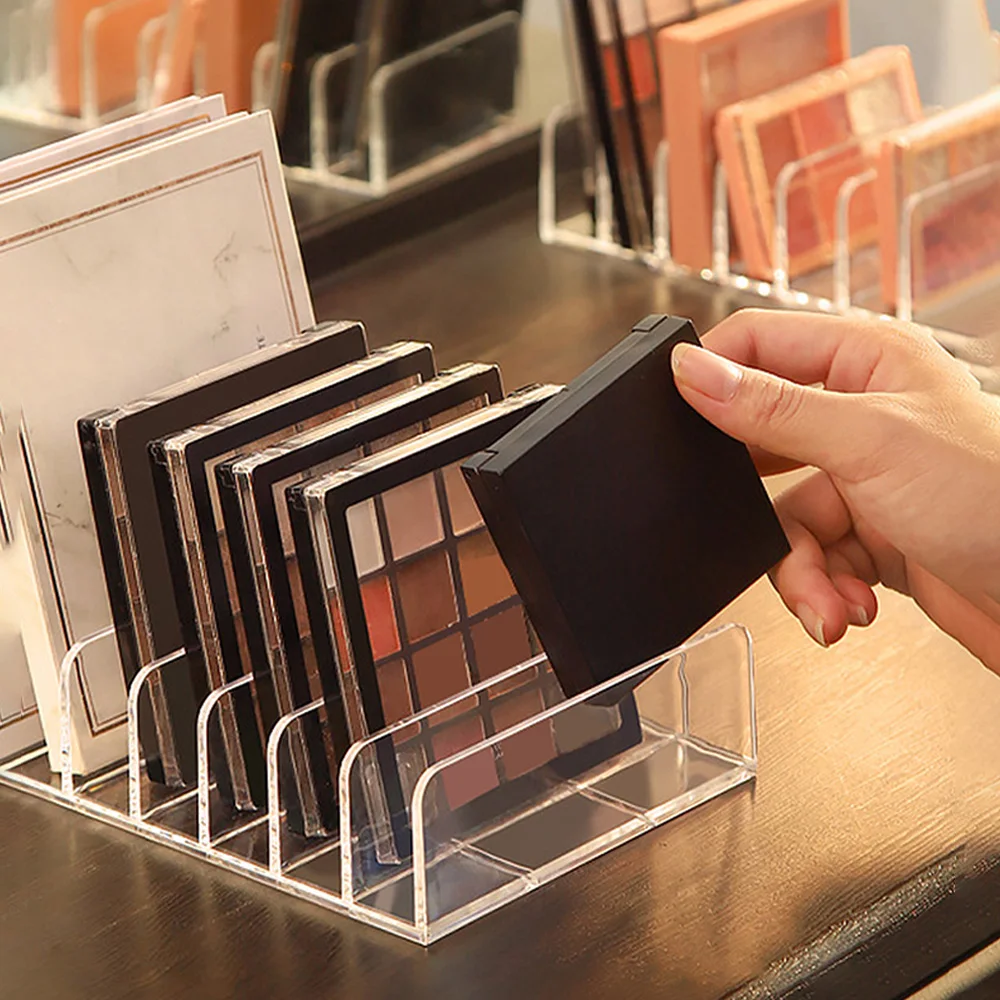 Makeup Acrylic Organizer Multi-cell Display Box Makeup Blush Cosmetics Shelf 7-compartment Plastic Eye Shadow Tray Storage Box 4