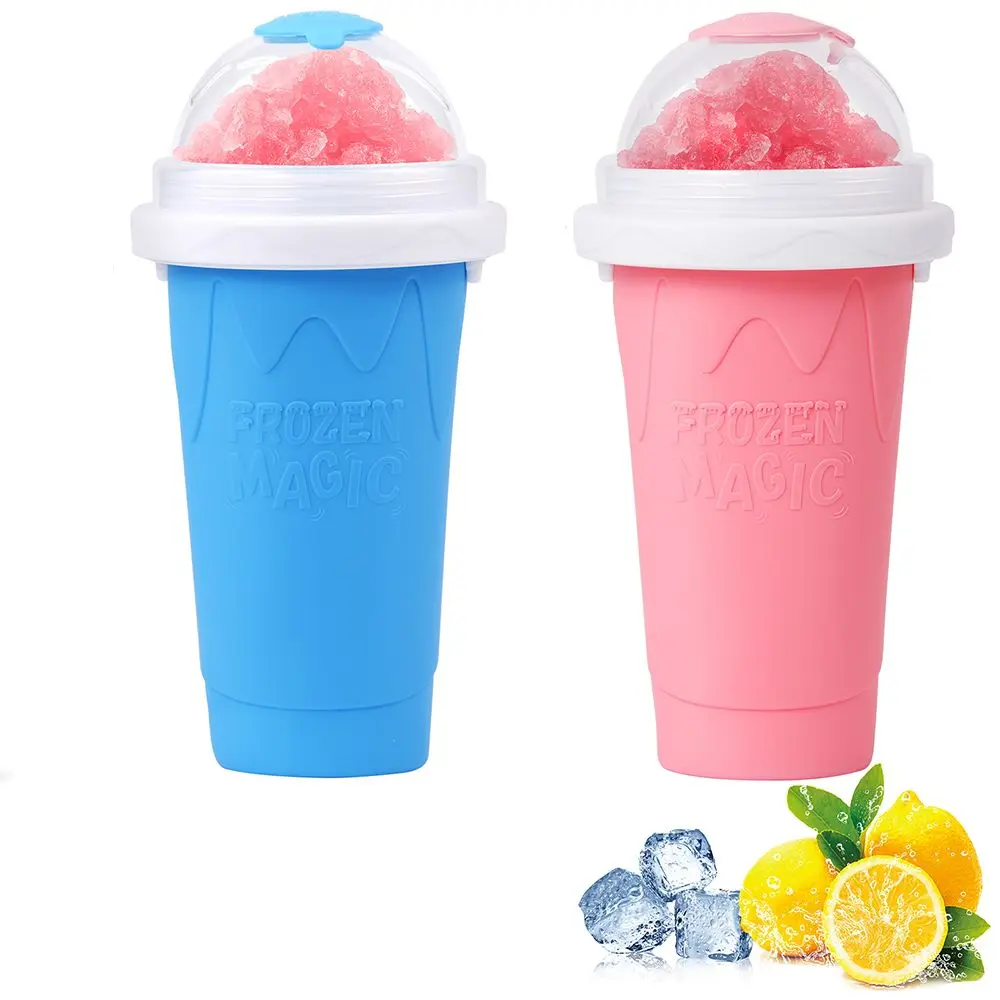 1pc Silicone Sand Ice Cup Pinched Sand Ice Cup Crushed Summer Shaker Home Squeeze Cup Milkshake Bottle smoothie cup