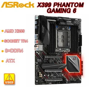 Материнская плата X399 ASRock X399 Phantom Gaming 6 Socket TR4 8 × DDR4 128 ГБ PCI-E 3, 0 4 × M.2 USB3.1 ATX для процессора AMD Ryzen Threadripper