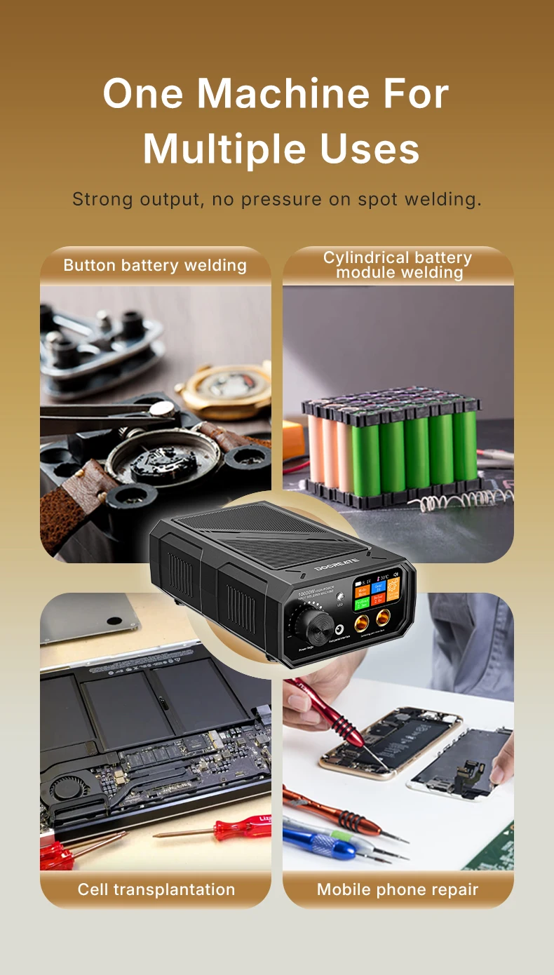 10000W Punktschweißgerät Handgeführte Punktschweißmaschine Dual-Puls Tragbar 1200A Einstellbare Schweißgeräte für 18650 Batterien – Detail 10