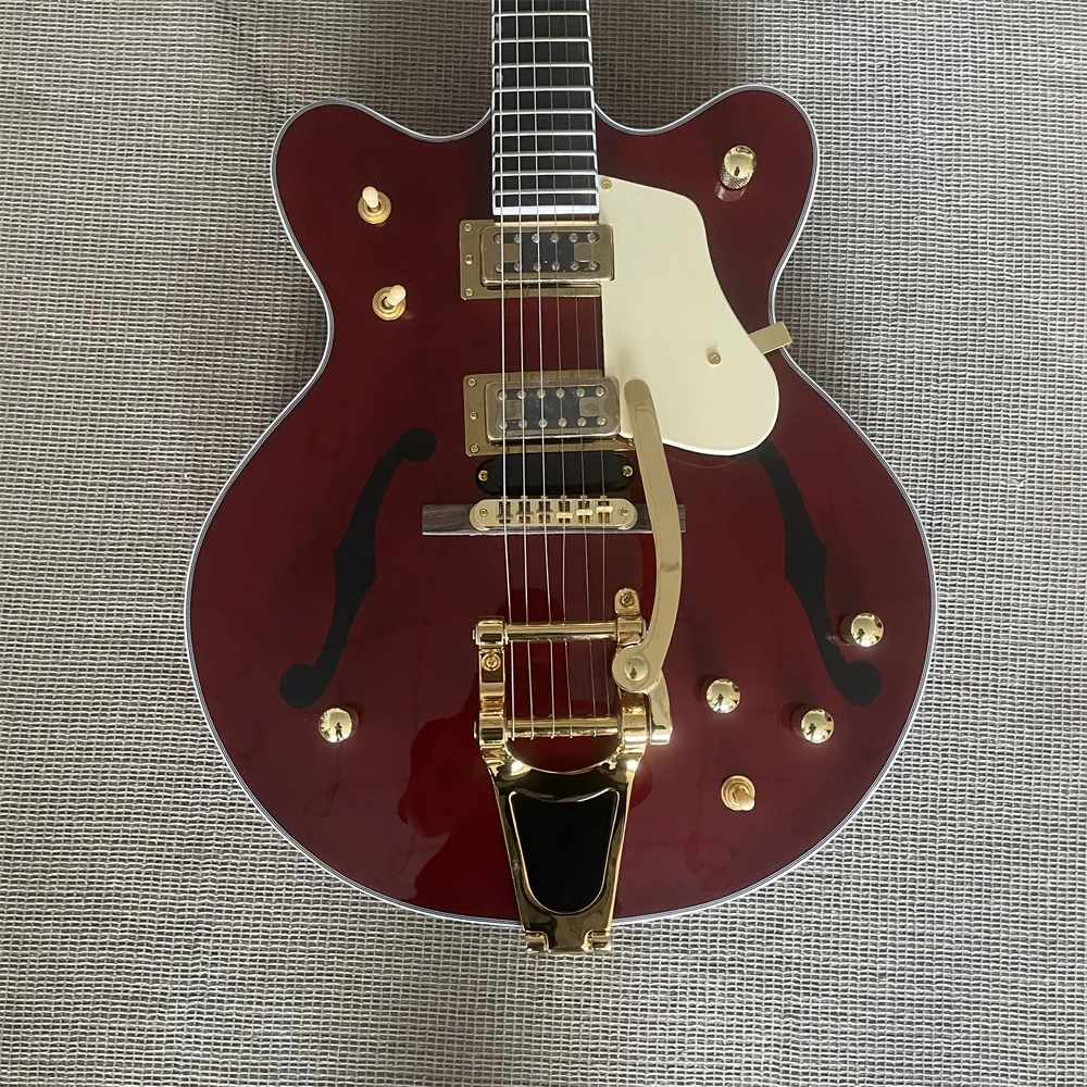 

In Stock High Quality Brand New Brown Hollow 6 String Electric Guitar Fast Shipping Guitarra Guitars