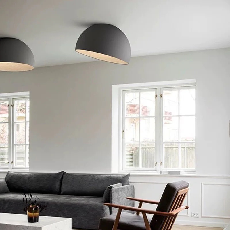 

Nordic ceiling lamp creative inclined led room ceiling lamp modern simple circular restaurant wood grain bedroom lights