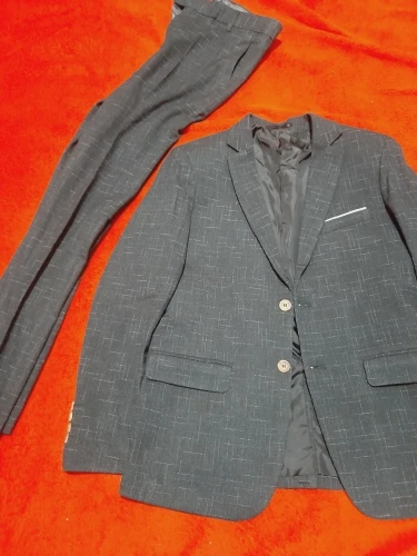 Men's Suit Jacket Vest Pants Fashion Boutique Plaid Casual Business Male Groom Wedding Tuxedo Dress 3 Pieces Set Blazers Coat photo review
