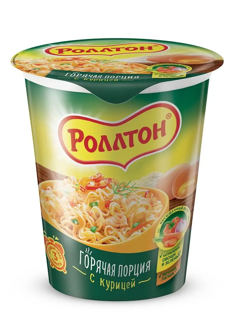 Упаковка 24 штуки Лапша Роллтон с курицей